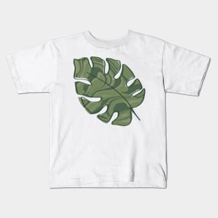 Green Camouflage Tropical Leaf Kids T-Shirt